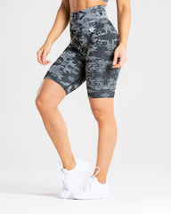 Camo Seamless Cycling Shorts | Black